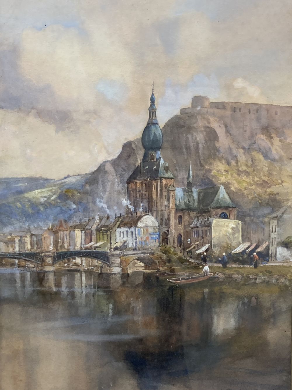 Louis Burleigh Bruhl (1861-1942) View of Dinant, 48 x 35cm